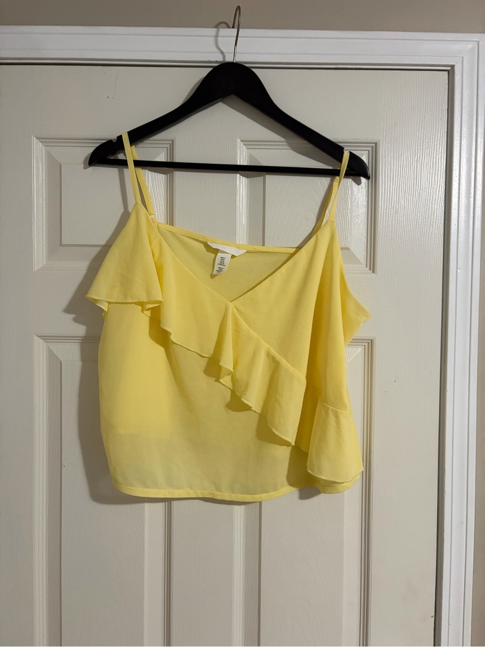 Yellow Ruffle Spaghetti Strap Top - H&M